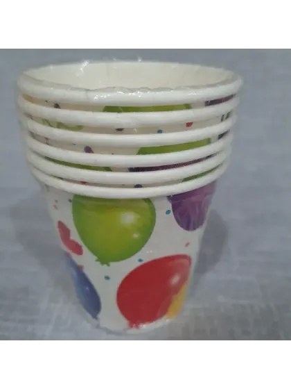 !09 Бумажные стаканы (наборы 12 штук) "ШАРИКИ" 250 мл.