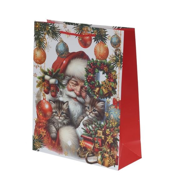 Пакет подарочный (бумага 210г/м2, блок 12шт), L30 W12 H41 см, 4в.