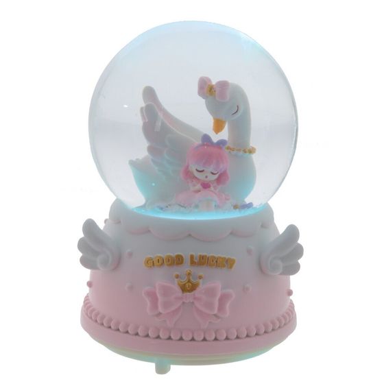 Фигурка декоративная &quot;Девочка с лебедем&quot; в стекл шаре (муз, подсвет, 2xAAA н/п), D8 см, Д9 Ш9 В13 см
