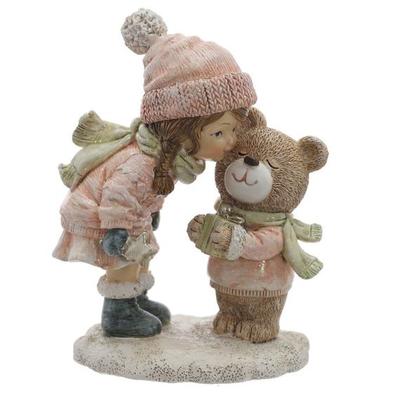 Фигурка декоративная &quot;Девочка и медвежонок&quot;, L9 W6 H12 см, 2в.