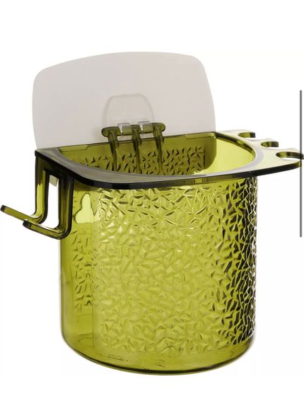 !09 Набор для ванной из 2-х предметов "Fresh Code": Стакан для ванной + мыльница, на липкой основе, цвет хакки