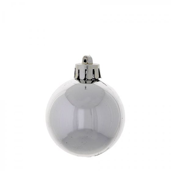 Набор из 12шт, Украшение новогоднее Шар "Серебряный жемчуг", D 4 см, L9,5 W9,5 H10,5 см