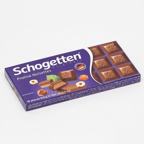 Шоколад молочный Schogetten Praliné Noisettes Chocolate «Ореховое пралине», 100 г