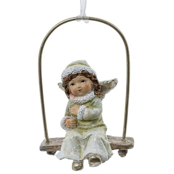 Изделие декоративное подвесное &quot;Девочка на качелях&quot;, L5 W3,5 H8 см, 2в.