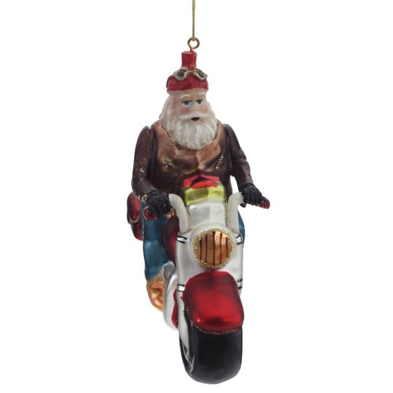 Украшение новогоднее "Дед Мороз на байке", L12 W5,5 H11,5 см