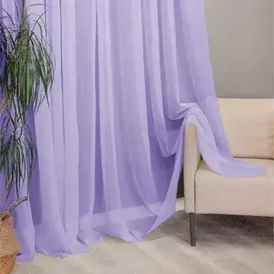 !09 Тюль "Мери" однотонная 300*280 см., цвет сиреневый , шторная лента