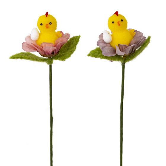 Изделие декоративное (вставка) "Цыпленок" (блок 12шт) (6*3*6,5), L6 W3 H34 см, 2в.