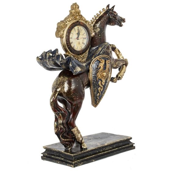 Фигурка декоративная &quot;Лошадь&quot; с часами D8см, (AAx1 н/п), L31,5 W14 H45,5 см