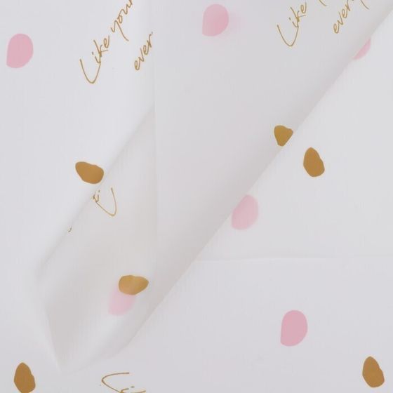 !09 НАБОР 5 ШТУК - Пленка для цветов матовая "Горох разноцветный" , 58 х 58 см