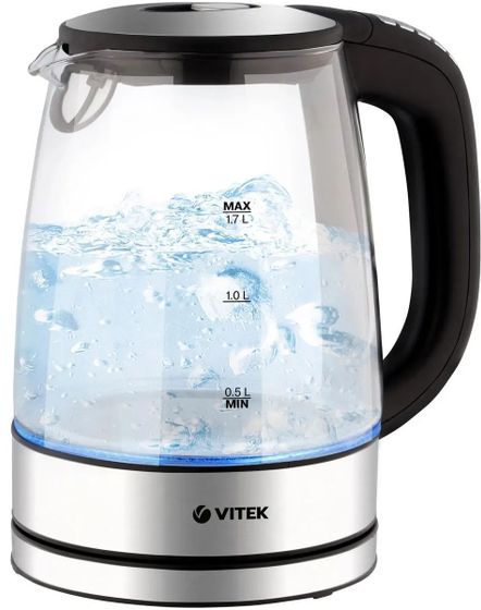 Чайник электрический Vitek VT-8828 1.7л 2200Вт серебристый