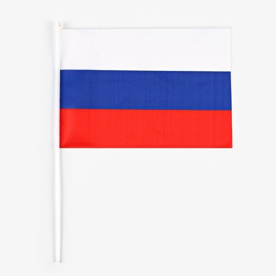 Флаг России, 30×45 см, шток 60 см, полиэфирный шёлк