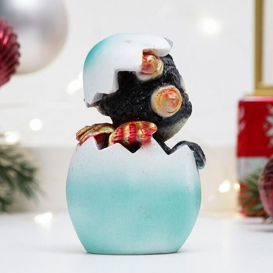 !09 Набор из 2-х фигурок - Фигура "Дракошка в яичке" 5,5х5х8 см. цвет черный