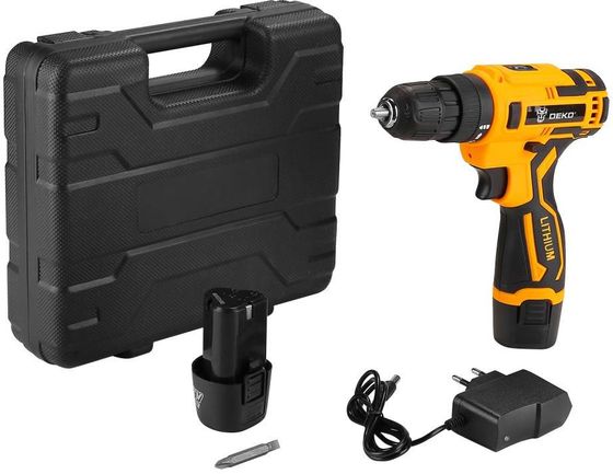 Дрель-шуруповерт аккумуляторная Deko Banger 12V SET 3 12В 2АКБ 1.5Ач и ЗУ (кейс) (063-4130)