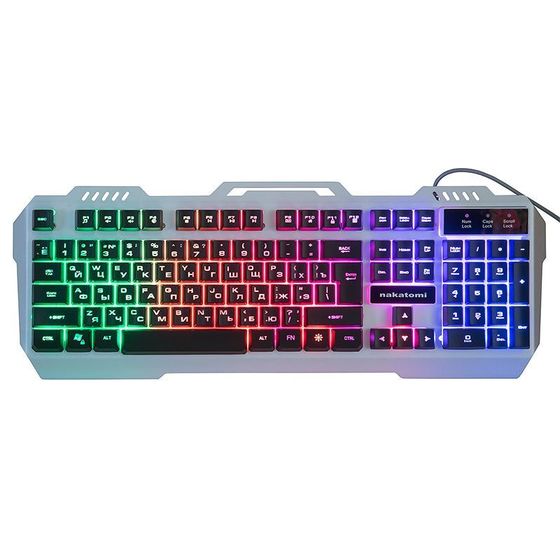 Клавиатура Nakatomi KG-35U LED игровая проводная серебристый