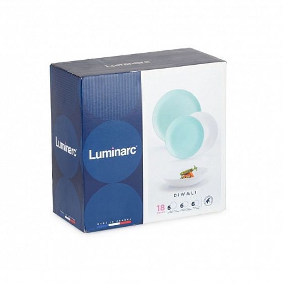 Набор столовый ДИВАЛИ ТЮРКУАЗ&amp;БЕЛЫЙ 18пр