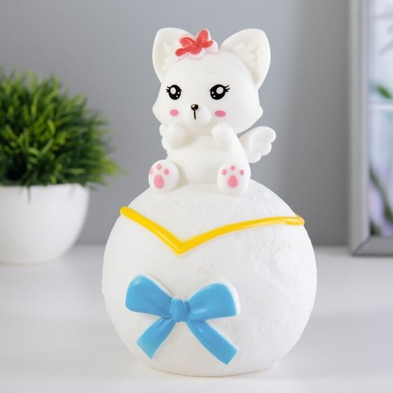 Фигурка светящаяся RISALUX «Лисичка на луне», LED-ночник, 1 Вт, 3×LR44, белый, 10×10×16 см