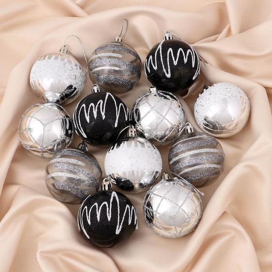 !09 Набор елочных шаров (набор 12 штук) «Мерида» d=6 см, цвет микс