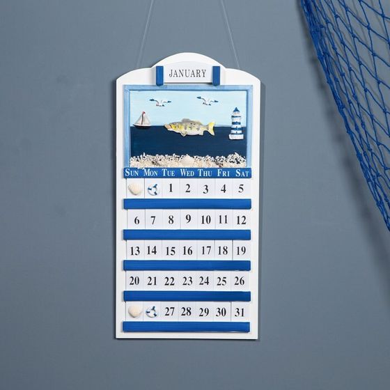 Календарь вечный &quot;Морской стиль&quot; 56*28см
