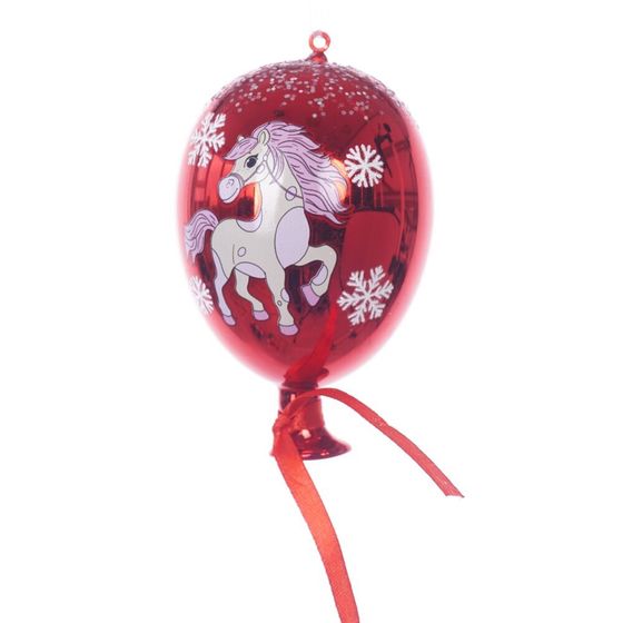 Украшение новогоднее &quot;Воздушный шарик с лошадкой&quot;, L7 W7 H11 см