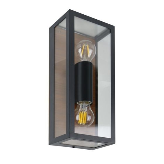 Уличный настенный светильник Arte Lamp Belfast A4569AL-2BR, E27, 2х60 Вт, 10х15х37 см, чёрный, коричневый