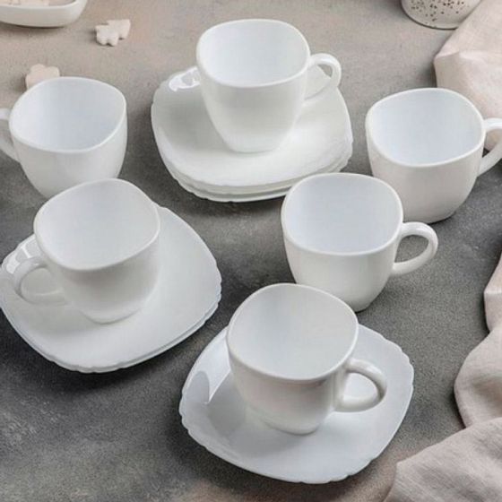 Набор чайный БЭЙСИК белый 12пр 220мл