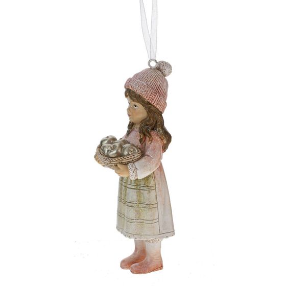 Фигурка декоративная подвесная &quot;Девочка&quot;, L5,5 W4 H12 см, 3в.
