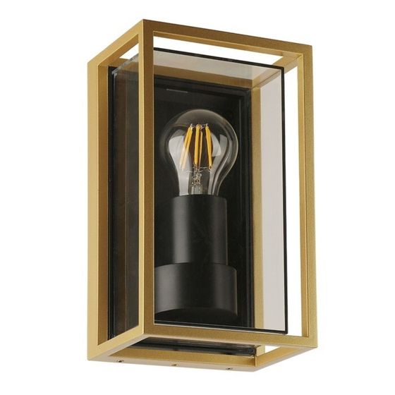 Уличный настенный светильник Arte Lamp Marfik A2322AL-1GO, E27, 15 Вт, 10х14х24 см, золотистый