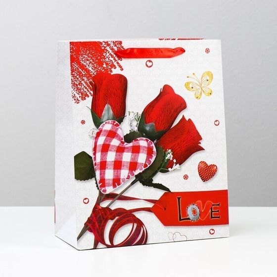 !09 Пакет (набор 4 штуки) подарочный ламинированный, 26 x 32 x 12 см.