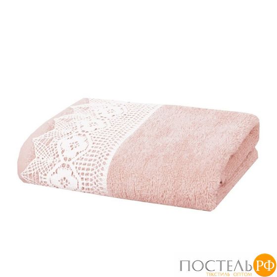 529700/2-2 Полотенце с кружевом 100% хб SHE &quot;Daniella&quot; 450 гр 70*140 terracotta