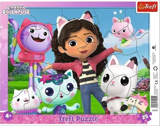 Trefl Puzzle 25el ramowe Poznaj Gabi. Koci Domek Gabi. Gabby&#39;s Dollhouse 31415 Trefl