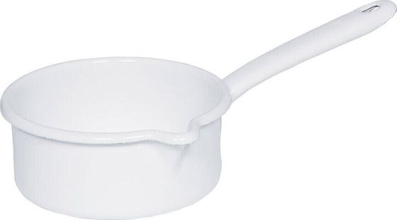 Riess RIESS - Garnek wysoki z pokrywą 1l 14cm Classic WEISS