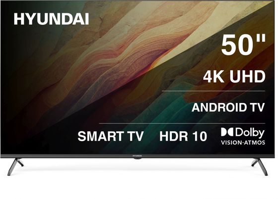 Телевизор LED 50&quot; Hyundai H-LED50BU7009 Frameless черный 4K SmartTV AndroidTV