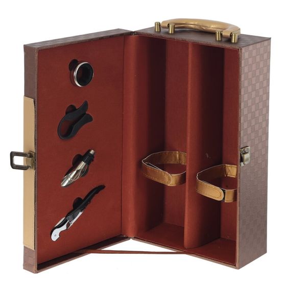 Шкатулка для бутылок с набором сомелье, L21 W11 H37 см