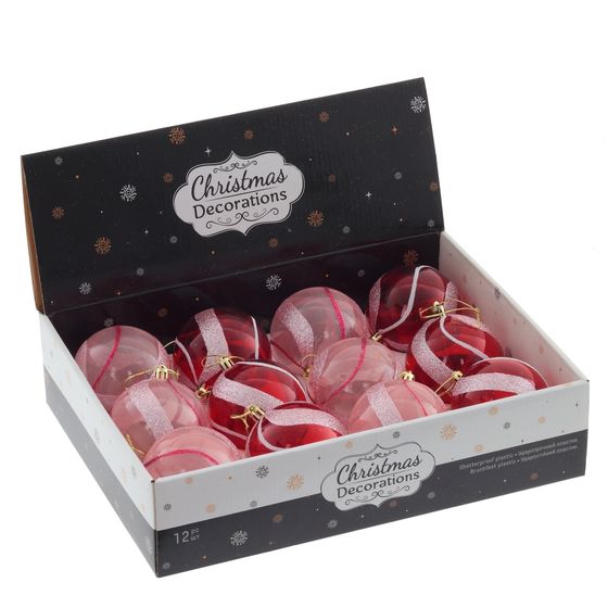 Набор из 12шт Украшение новогоднее &quot;Шар&quot;, D 8 см, L35 W27 H8,5 см