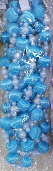 !09 ЕЛОЧНОЕ УКРАШЕНИЕ - БУСЫ &quot;VANILLA&quot; ШАРИКИ, 2 М., ЦВЕТ ГОЛУБОЙ