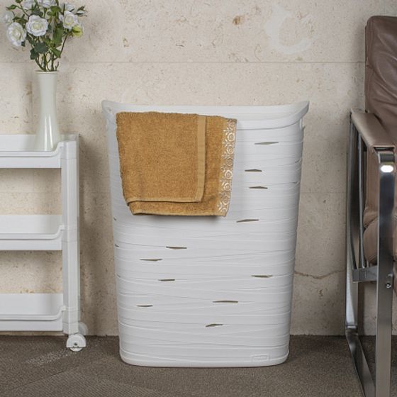 Корзина бельевая RIBBON 49л белый