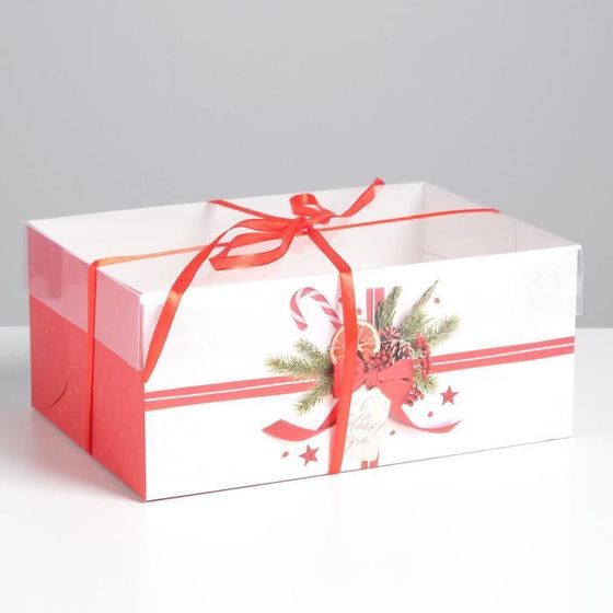 Коробка для капкейка «С Новым годом!», 2 штуки, 23 x 16 x 10 см