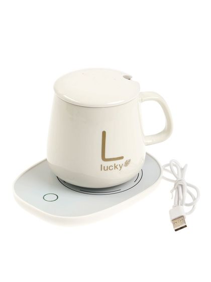 Подставка с подогревом LSK-1501, кружка, от USB, 16 Вт, белая 9710008
