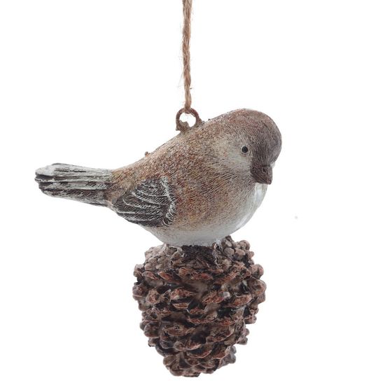 Украшение новогоднее &quot;Птичка на шишке&quot;, L8 W6 H7,5 см, 2в.