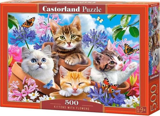 Castorland Puzzle 500 Kittens with Flowers CASTOR