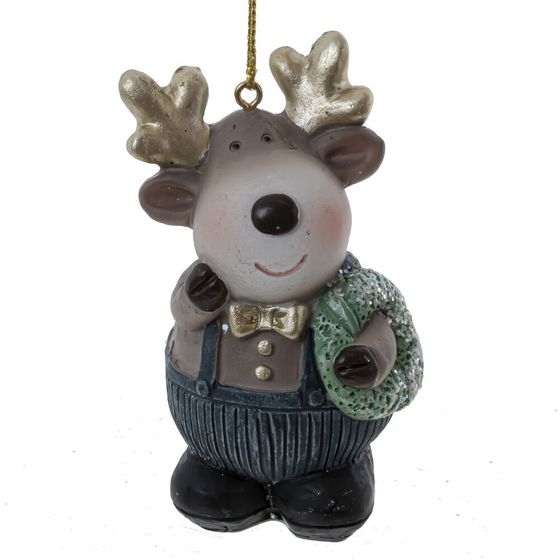 Фигурка декоративная подвесная &quot;Олень&quot;, L5 W3,5 H8,5 см, 4в.