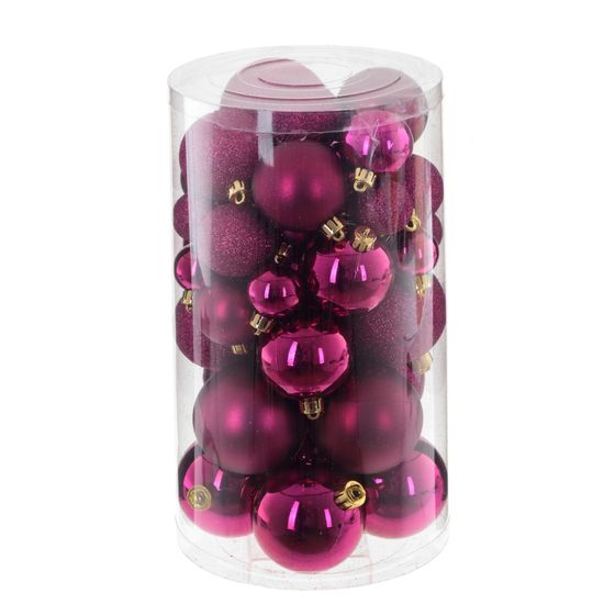 Набор из 25шт Украшение новогоднее "Шар", D 6/5/4/3 см, L14 W14 H26 см