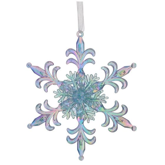 Украшение новогоднее &quot;Снежинка&quot;, L13 W1,5 H14 см, 2в.