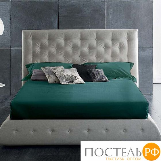 114911502-сгL45 Простыня Satin Luxe (без резинки) 215х220 бирюза