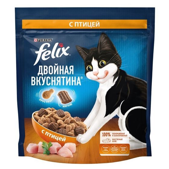 Сухой корм Felix &quot;Двойная вкуснятина&quot; для кошек, птица, 600 г