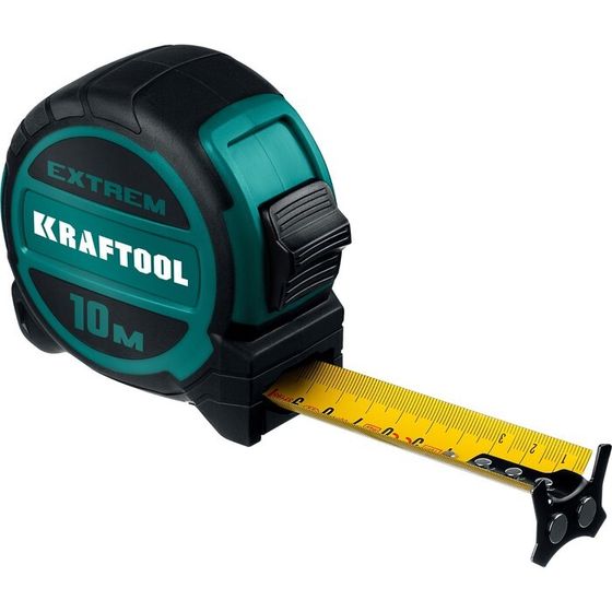 Рулетка KRAFTOOL Extrem 34127-10, ударопрочный корпус, 10 м х 32 мм