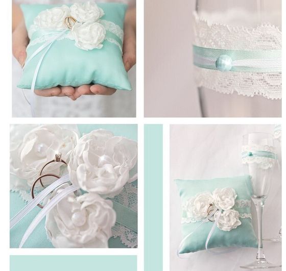 !09 Подушечки для колец и бокалов «Тиффани», набор для шитья, 21 × 15 см