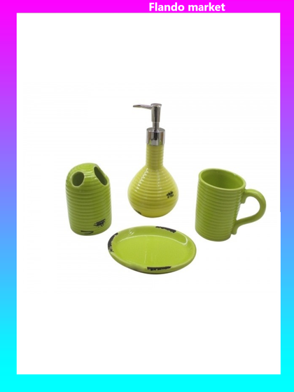 !09 НАБОР ДЛЯ ВАННОЙ КОМНАТЫ (ДОЗАТОР 8Х19 СМ, МЫЛЬНИЦА 13Х9 СМ, СТАКАН 8Х9 СМ, СТАКАН ДЛЯ ЩЕТОК 8Х9 СМ)