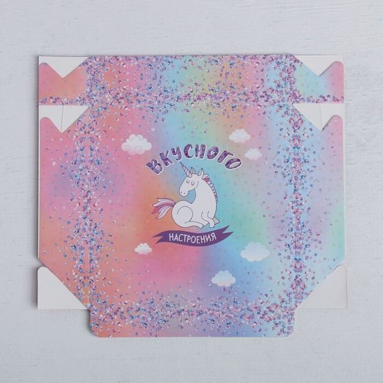 !09 НАБОР 4 ШТУКИ - Коробка складная «Вкусного настроения», 14 × 14 × 3.5 см.