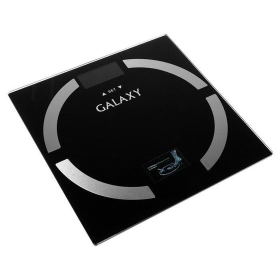 Весы напольные Galaxy GL 4850, диагностические, до 180 кг, 2хAAA, стекло, чёрные